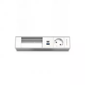 Kindermann Suport de module cu 4 sloturi, cu 1x priză și 1x USB-A 3.0, negru (7449001231)