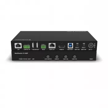 Kindermann MultiSwitch 31 HDBT 2.0 Transmițător / switch de prezentare - 3x1 USB-C & HDMI prin HDBaseT - Telnet - RS-232 - 4K UHD