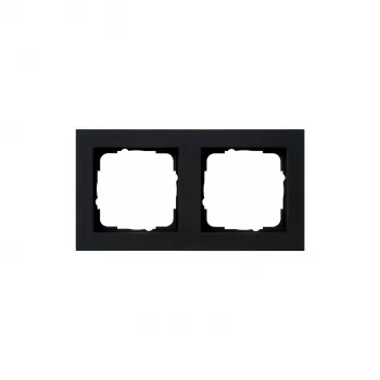 Ramă de întrerupător Kindermann Gira E2, negru, 2 module