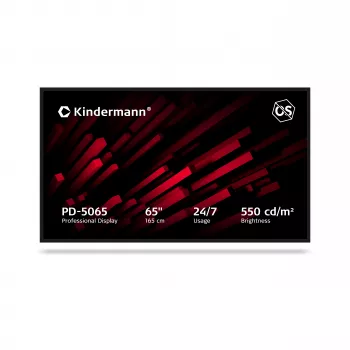 Monitor Kindermann PD-5065307000000224/7, 65 inch 4K UHD IPS, 550 cd/m², non-touch, slot OPS