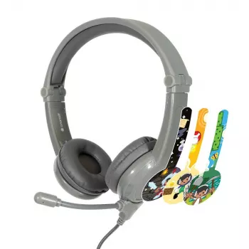 Căști gaming pentru copii BUDDYPHONES Galaxy Grey, de la 3 ani, 85 dB