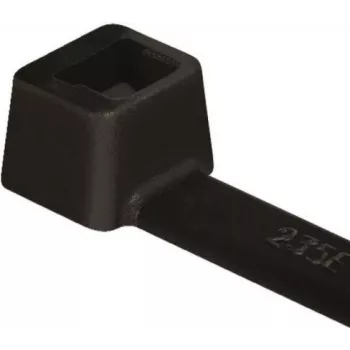 Colier de cablu HellermannTyton T18L PA66W BK 100, negru, 205 mm x 2,5 mm, pachet de 100