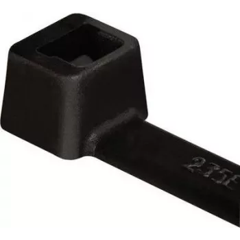 Colier de cablu HellermannTyton T80L-W-BK-C1, seria T, cu dinți interiori, 390 mm x 4,7 mm, negru, pachet de 100