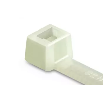 Colier de cablu cu dinți interiori HellermannTyton seria T, 460 mm x 7,6 mm, transparent, PA66, pachet de 100 (111-12619)