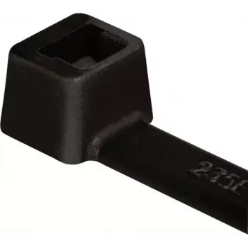 Colier de cablu cu dinți interiori HellermannTyton seria T, 365 mm x 7,6 mm, negru, PA66, pachet de 100 (111-14860)