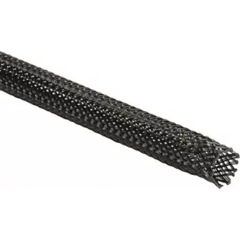 Mânecă împletită HellermannTyton Helagaine HEGPX30, diametru nominal 30 mm, fascicul 19-45 mm, poliester (PET), negru, -50 până la 150 °C, conform UL