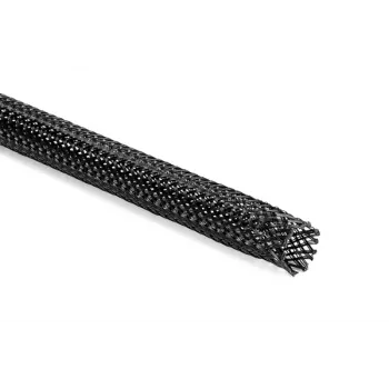 Mânecă împletită HellermannTyton Helagaine HEGPX40, diametru nominal 40 mm, poliester (PET), negru, 50 m