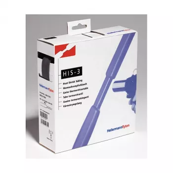 HellermannTyton HIS-3 Tub termocontractabil, 3:1, 9 mm la 3 mm, negru, 5 m