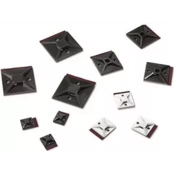 Suport autocolant pentru cleme de cablu HellermannTyton MB4APT-A, poliamidă 6.6, negru, 28x28mm, 100 bucăți