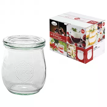 Set de 12 borcane WECK cu capac tip lalea, 220ml