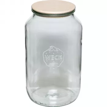 WECK borcan cu margine rotundă 3L cu capac din lemn