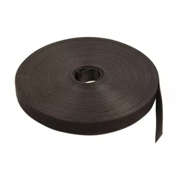 Synergy 21 S215680 Rolă de legături de cablu cu scai - nailon/polipropilenă - negru - 25 m x 20 mm x 1 mm