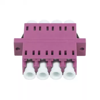 Cuplor fibră optică Synergy 21 LC-LC 50/125µm multimod OM4 Erika Violet, cvadruplu, PVC, cu flanșă
