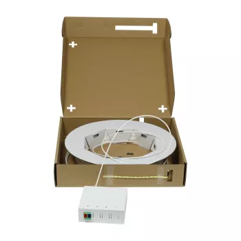 Cutie compactă FTTH SYNERGY21 premontată, 2xLC/APC -> capăt liber, 40m, 9/125µm, G.657.A2, 2 fibre, OD 2,2mm
