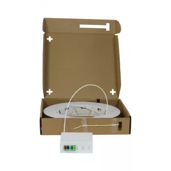 Cutie compactă FTTH SYNERGY21 preasamblată, 4xLC/APC la capăt liber, 40m, 9/125µm, G.657.A2, 4 fibre, OD 2,2mm