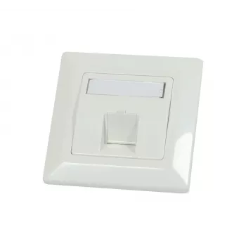 Synergy 21 Suport modul keystone ramă de perete îngropată pentru 1x modul TP, alb pur, ramă exterioară pătrată (S216322V2)