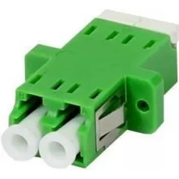 SYNERGY 21 LC/APC Cuplor fibră optică, duplex, monomod 9/125µm, verde, manșon ceramic, cu flanșă, cu protecție laser unilaterală