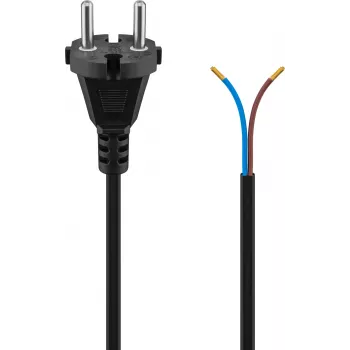 Cablu de conectare universal pentru aspirator Goobay, 2 x 0,75 mm², 7,5 m, negru (58913)