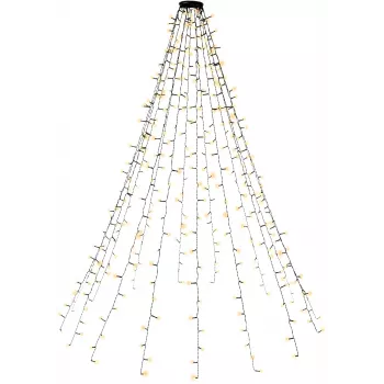 Goobay 400-LED-Baumlichterkette cu inel, 16 x 1,5 m, alb cald 2500 K, 8 moduri de lumină, timer și funcție memorie, transformator extern 24-V-DC, IP44 pentru interior și exterior (60387)