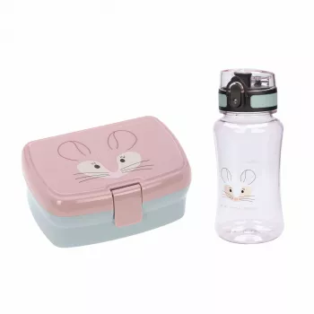 Set Lassig About Friends Chinchilla din 2 piese: cutie de prânz + sticlă Tritan 460 ml