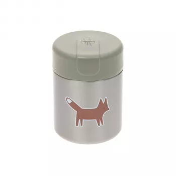 Vas termic Lassig Little Forest Fox, 315 ml, oțel inoxidabil cu pereți dubli, etanș, verde