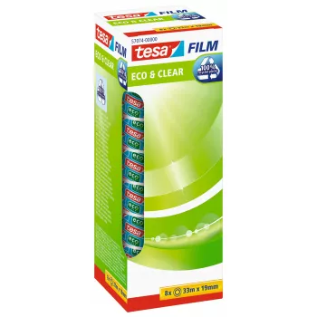 Bandă adezivă de birou standard Tesa 57074-00000-00 - 33 m - transparentă - 19 mm - 8 role
