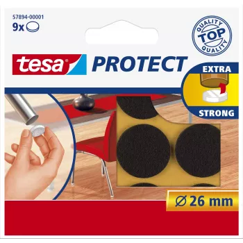 Tampoane din pâslă Tesa Protect - rotunde - maro - 26 mm - 9 bucăți