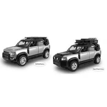 Mașină RC JAMARA Land Rover Defender 1:43 2 în 1 argintie 3+
