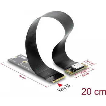 Delock Convertor M.2 Key M la 1 x OCuLink SFF-8612 cu cablu de 20 cm
