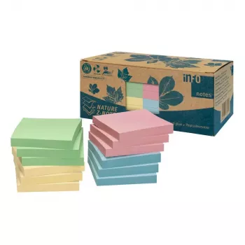 Notițe adezive reciclate inFO Standard 5644-88BOX asortate 12 blocuri
