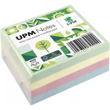 Notițe adezive UPM Notes 400 file mix pastel verde albastru roz galben