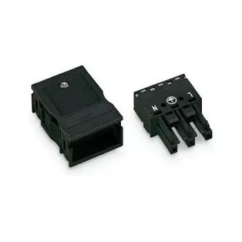 Conector WAGO 770-103 WINSTA® MINI cu 3 poli, negru