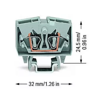 Bornă de trecere WAGO 264-701, 6 mm², 800 V, gri, CAGE CLAMP®