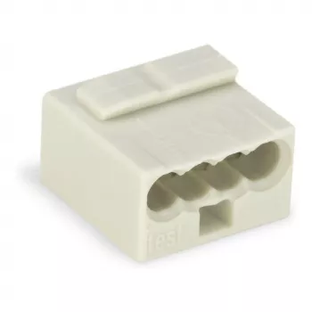 Bornă micro WAGO 243-304 seria 243 cu 4 conductoare, 100 bucăți, gri deschis