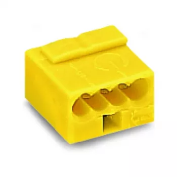 Bornă micro WAGO 243-504 seria 243 cu 4 conductoare, 100 bucăți, galben