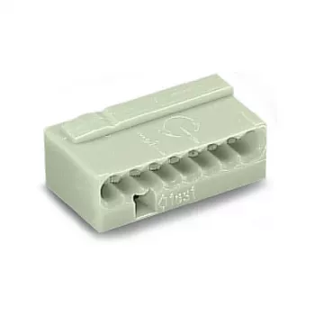 WAGO 243-308 Series 243 8-Conductor Micro Push Wire Connector, gri deschis, 50 bucăți