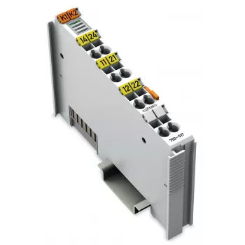 Modul de ieșiri cu releu WAGO 750-517, 2 canale, izolare 1,5 kV, 24 VDC, șină DIN