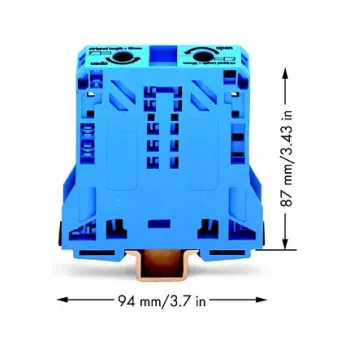 WAGO 285-154 2-Conductor Through Terminal Block, 50 mm
