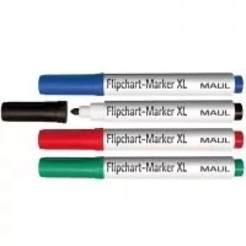 Set de markere pentru flipchart MAUL cu vârf rotund 2.0-2.5mm, 4 buc., culori asortate