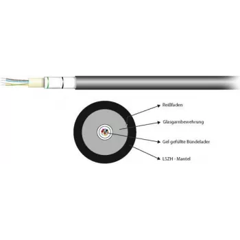 EFB Elektronik U-DQ(ZN)BH 24G 62.5/125 OM1 LSZH Fibre Optic Cable, Black