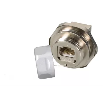 Cuplaj de trecere EFB Elektronik RJ45 Cat.6A IP67, mamă/mamă, M25, port de service (IP67DFKRJ45FLHS)