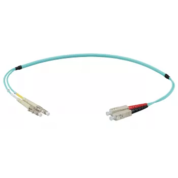 EFB Elektronik IPL-DF-LCUSCU-3-0100 Cablu patch fibră optică 1 m OM3 LC/SC Duplex LSZH Aqua