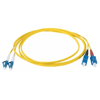 EFB Elektronik IPL-DR-LCUSCU-2-0300 Cablu patch fibră optică Duplex OS2 Single-Mode, LC/UPC la SC/UPC, 3 m, LSZH, Galben