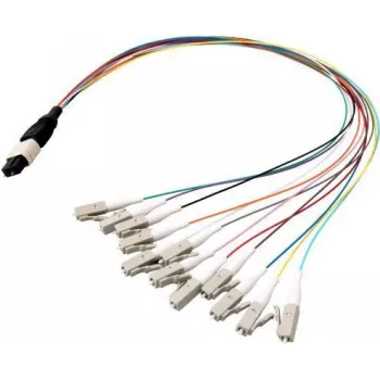 Cablu fanout EFB Elektronik MTPM08LCOM3-0.4 MTP la LC, OM3, LSZH, aqua, 0,4m
