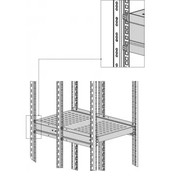 Raft extensibil heavy-duty EFB Elektronik, 6 x montare laterală, 140 kg, RAL 9005 (691640ATS.02)