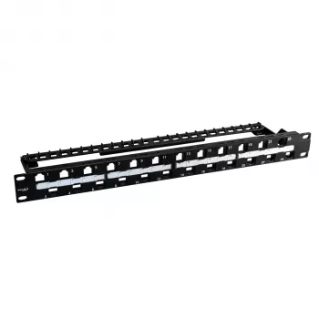 EFB Electronics panou de distribuție 19 inch 1U 24-port Offset ANEXT optimizat negru