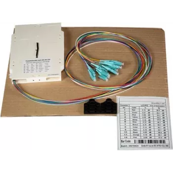 EFB casetă de splice preasamblată cu pigtails LC codate color OM5 12 fibre