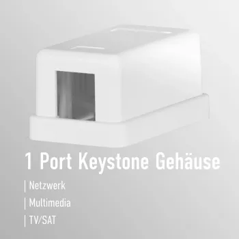 EFB Electronics cutie de conexiune Keystone, 1 port, montaj aparent, alb pur, carcasă goală