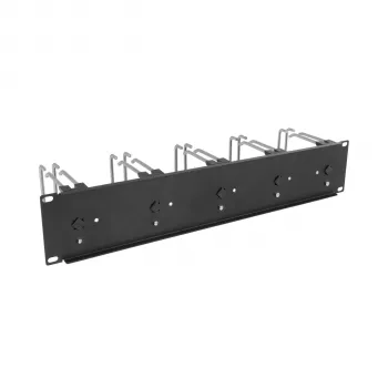EFB Panou de management al cablurilor 19 inch 2U, 5 x suporturi metalice duble 110 mm, panou frontal RAL9005 (699983TS.2)