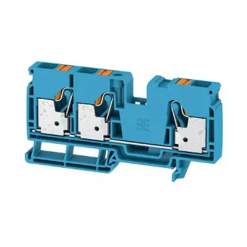 Bornă de trecere Weidmüller A3C 10 BL, conexiune cu șurub, 10 mm², albastru